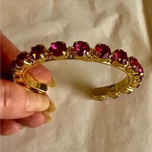 Sorrelli Riveting Romance Fuchsia Gold Cuff Bracelet
